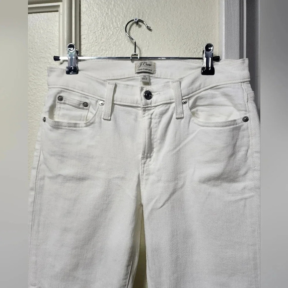 Women's J.Crew Toothpick Off White Skinny Jeans Size 26 Casual Summer Vacation - Picture 9 of 10